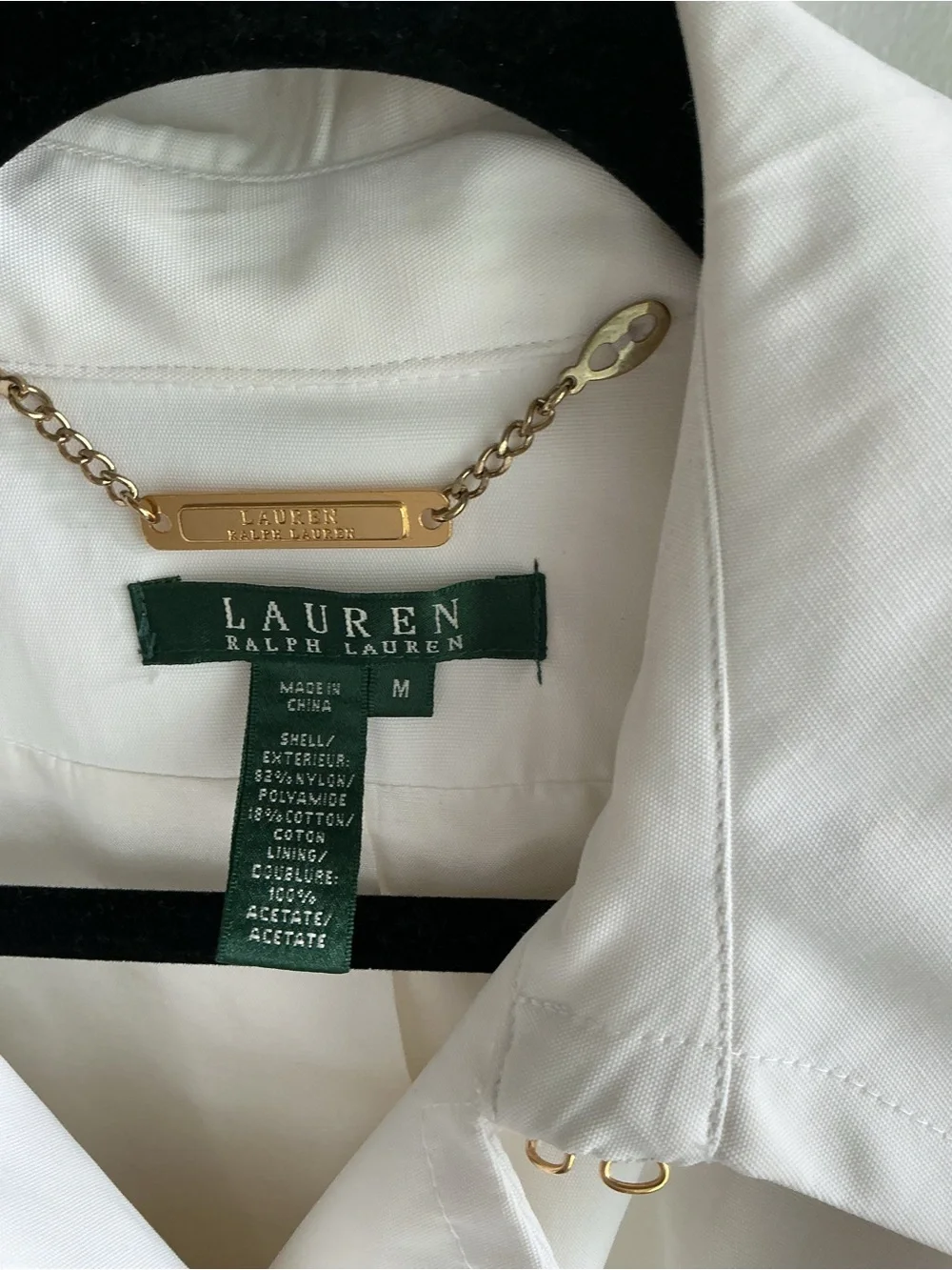 Ralph Lauren White Double-Breasted Peacoat with Brown Buttons - Picture 3 of 4